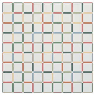 Colourful Grid with Negative Space Art Nouveau Fabric