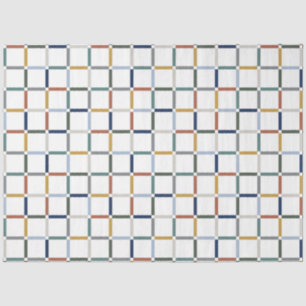 Colourful Grid with Negative Space Art Nouveau Tissue Paper