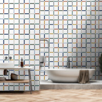 Colourful Grid with Negative Space Art Nouveau