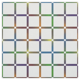 Colourful Grid with Negative Space Blended Rainbow Fabric