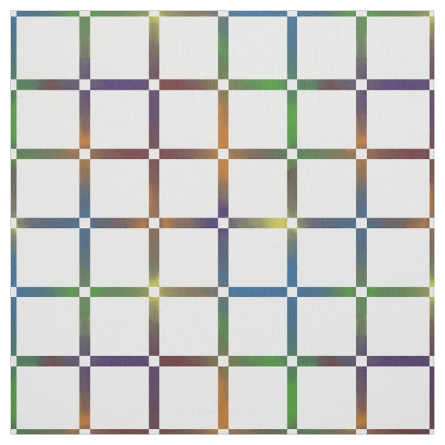 Colourful Grid with Negative Space Blended Rainbow Fabric (Swatch)