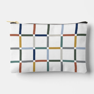 Colourful Grid with Negative Space Impressionist Accessory Pouch
