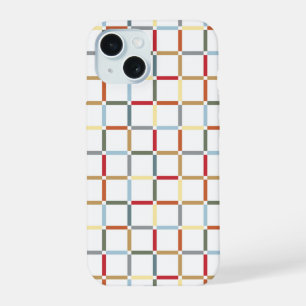 Colourful Grid with Negative Space Mid Mod-inspire iPhone 15 Case