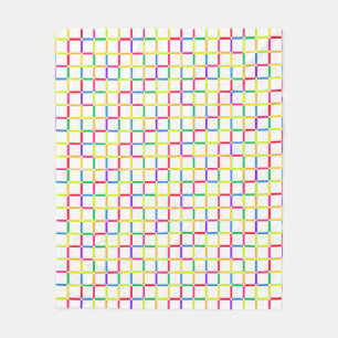 Colourful Grid with Negative Space Pop Art-Inspire Fleece Blanket