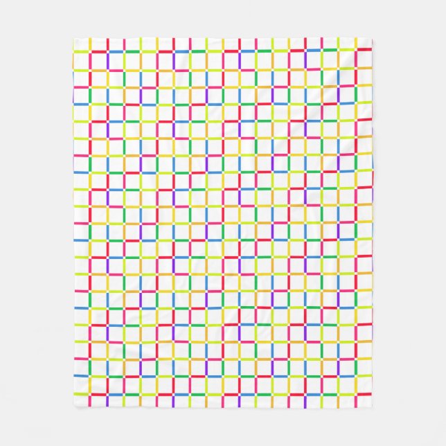 Colourful Grid with Negative Space Pop Art-Inspire Fleece Blanket (Front)