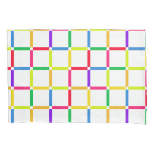 Colourful Grid with Negative Space Pop Art-Inspire Pillowcase