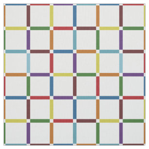 Colourful Grid with Negative Space Rainbow Fabric