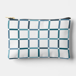 Colourful Grid with Negative Space Sea Tones Colou Accessory Pouch