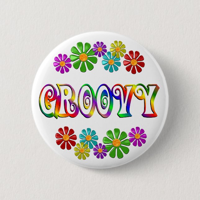 Colourful Groovy 6 Cm Round Badge (Front)
