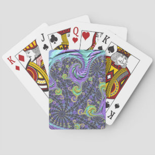 Colourful Groovy Boho Hippie Funky Abstract Fracta Playing Cards