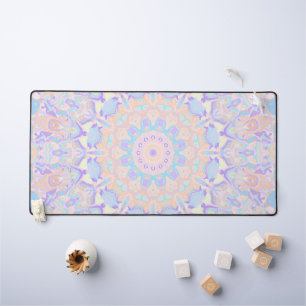 Colourful Groovy Boho Hippie Funky Pastel Mandala Desk Mat