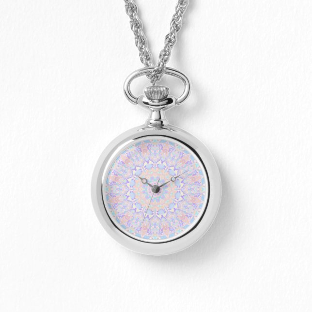 Colourful Groovy Boho Hippie Funky Pastel Mandala Watch (Front)