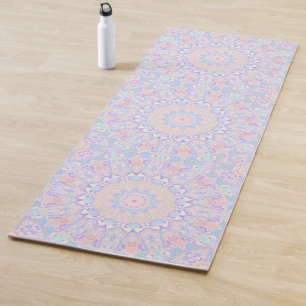 Colourful Groovy Boho Hippie Funky Pastel Mandala Yoga Mat