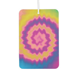 Colourful groovy funky retro tie dye pattern car air freshener