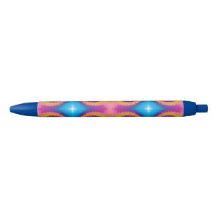 Colourful groovy funky retro tie dye pattern fun black ink pen