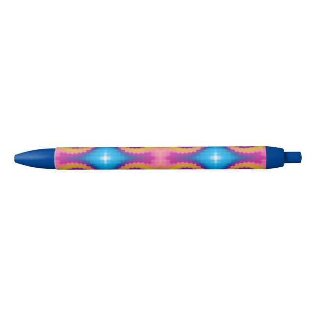 Colourful groovy funky retro tie dye pattern fun black ink pen (Front)