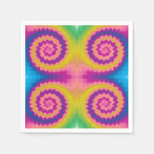 Colourful groovy funky retro tie dye pattern fun napkin