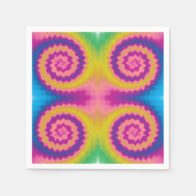 Colourful groovy funky retro tie dye pattern fun napkin (Front)