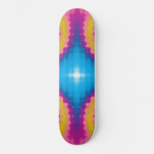 Colourful groovy funky retro tie dye pattern fun skateboard