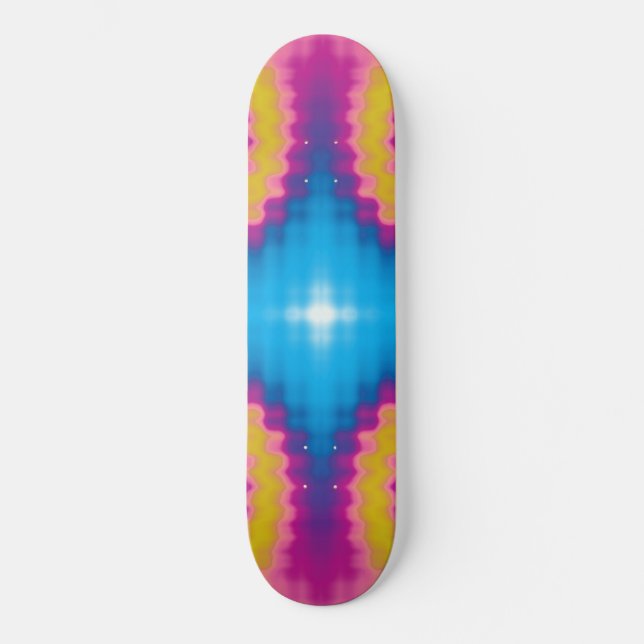 Colourful groovy funky retro tie dye pattern fun skateboard (Front)