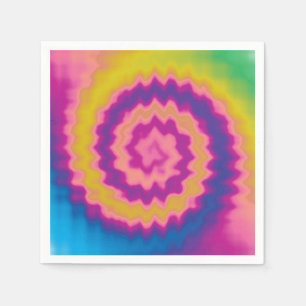 Colourful groovy funky retro tie dye pattern paper napkin