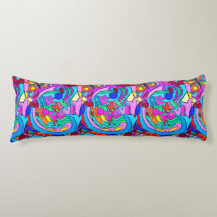 colourful groovy peace and love body cushion