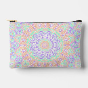 Colourful Groovy Psychedelic Boho Hippie Mandala Accessory Pouch