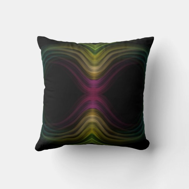 Colourful Groovy Psychedelic Pattern Abstract Art Cushion (Back)