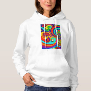 Colourful Groovy Rainbow Swirls Hoodie