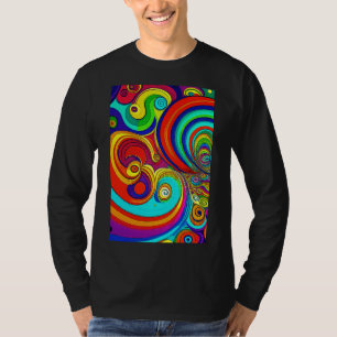 Colourful Groovy Rainbow Swirls T-Shirt