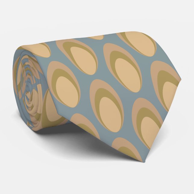 Colourful Groovy Retro 70s Pattern Neck Tie (Rolled)
