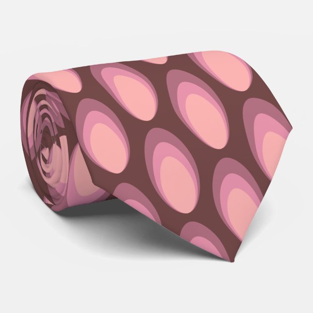Colourful Groovy Retro 70s Pattern Neck Tie (Rolled)
