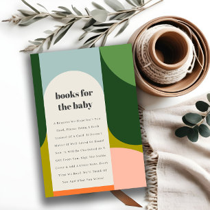 Colourful Groovy Retro Arch Books for Baby Shower  Enclosure Card