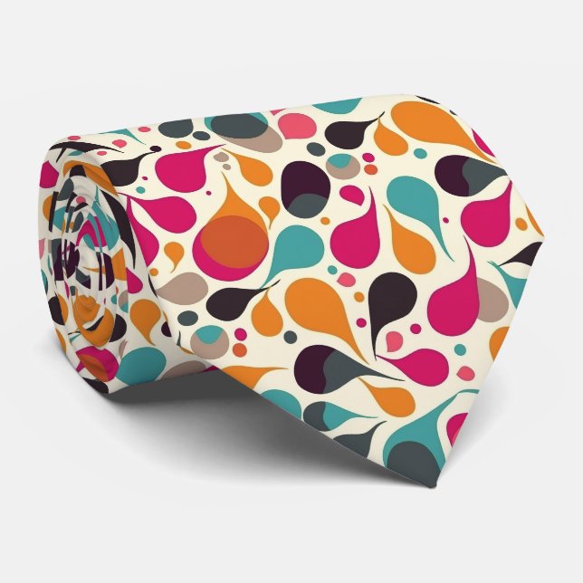 Colourful Groovy Retro Neck Tie (Rolled)