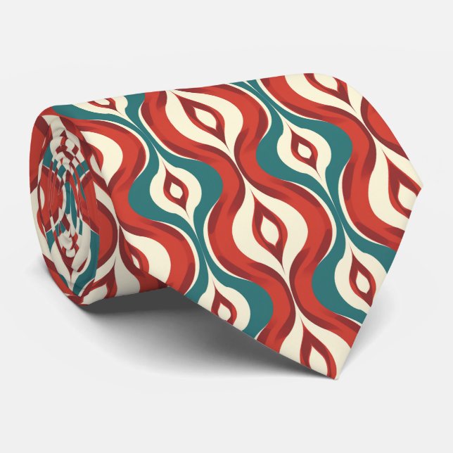 Colourful Groovy Retro Neck Tie (Rolled)
