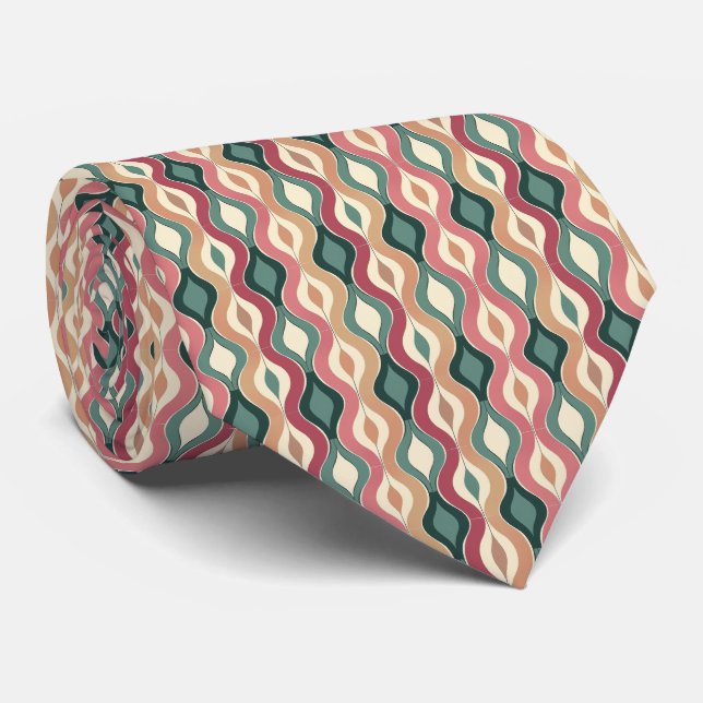 Colourful Groovy Retro Neck Tie (Rolled)