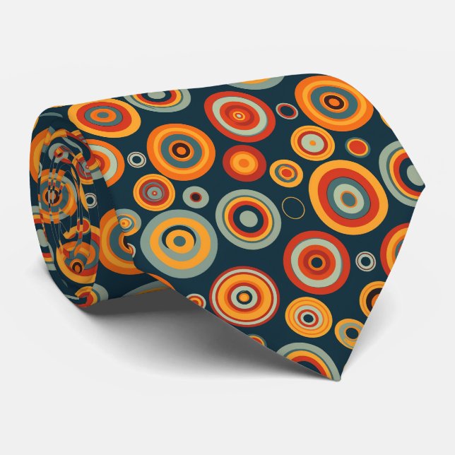 Colourful Groovy Retro Neck Tie (Rolled)