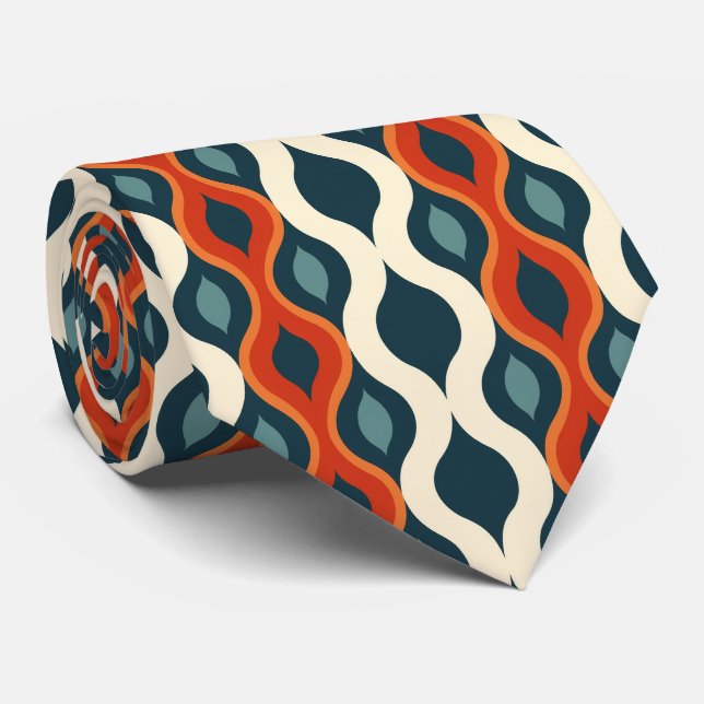 Colourful Groovy Retro Neck Tie (Rolled)