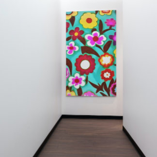 Colourful Groovy Seventies Floral Abstract  Poster