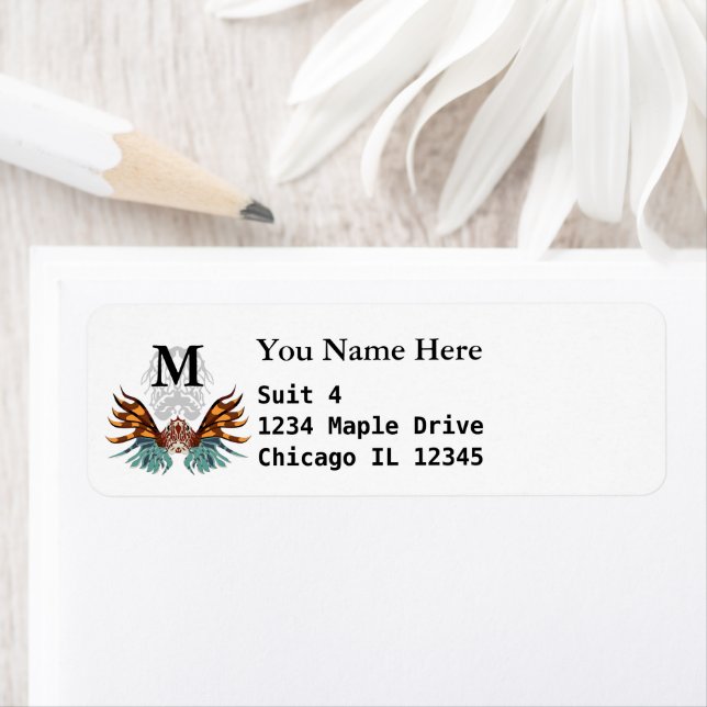 Colourful Grumpy Lionfish Cartoon Monogram (Insitu)