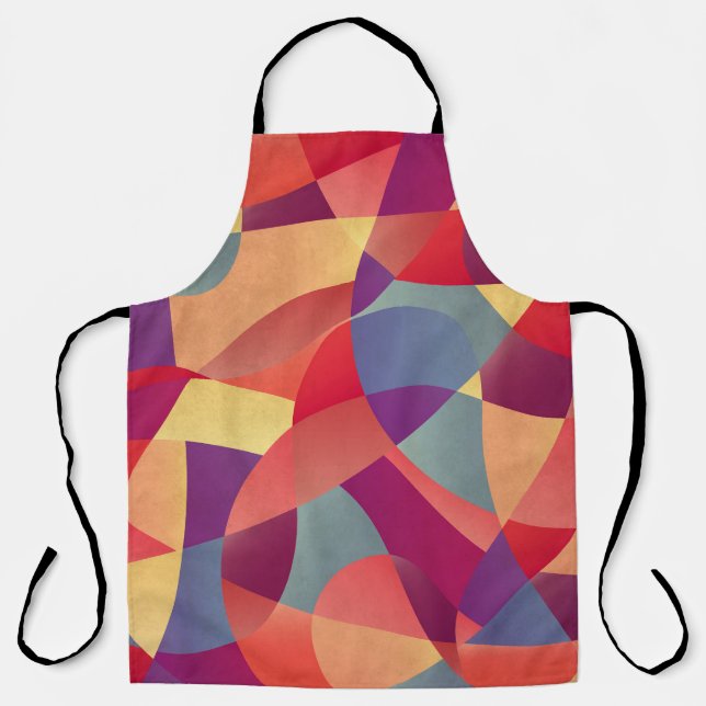Colourful Grunge: Geometric Triangles Background Apron (Front)
