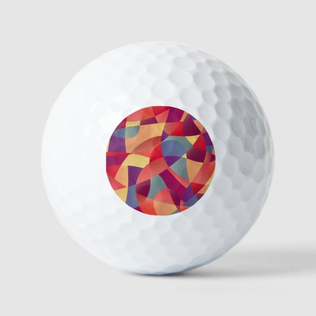 Colourful Grunge: Geometric Triangles Background Golf Balls (Front)