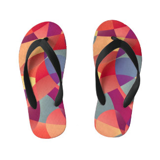 Colourful Grunge: Geometric Triangles Background Kid's Flip Flops