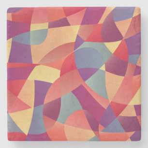 Colourful Grunge: Geometric Triangles Background Stone Coaster