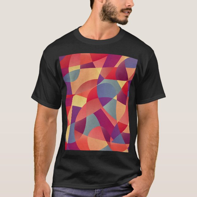 Colourful Grunge: Geometric Triangles Background T-Shirt (Front)