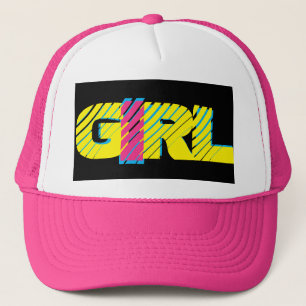 colourful grunge GIRL lettering   Trucker Hat