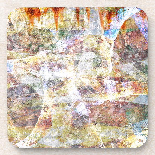 Colourful grunge graffiti coaster (Front)