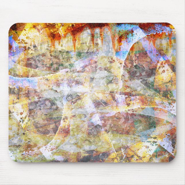 Colourful grunge graffiti mouse mat (Front)