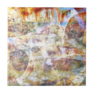 Colourful grunge graffiti tile