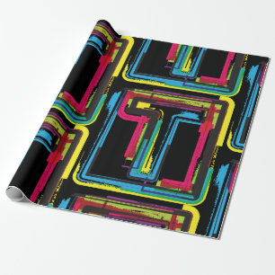 Colourful Grunge Letter T Wrapping Paper